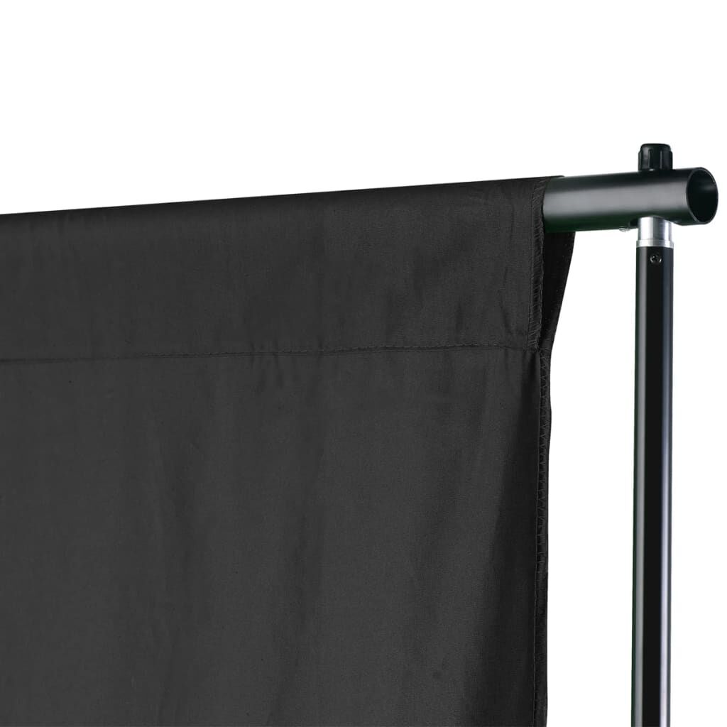 vidaXL Achtergrond ophangsysteem met zwarte achtergrond 600 x 300 cm