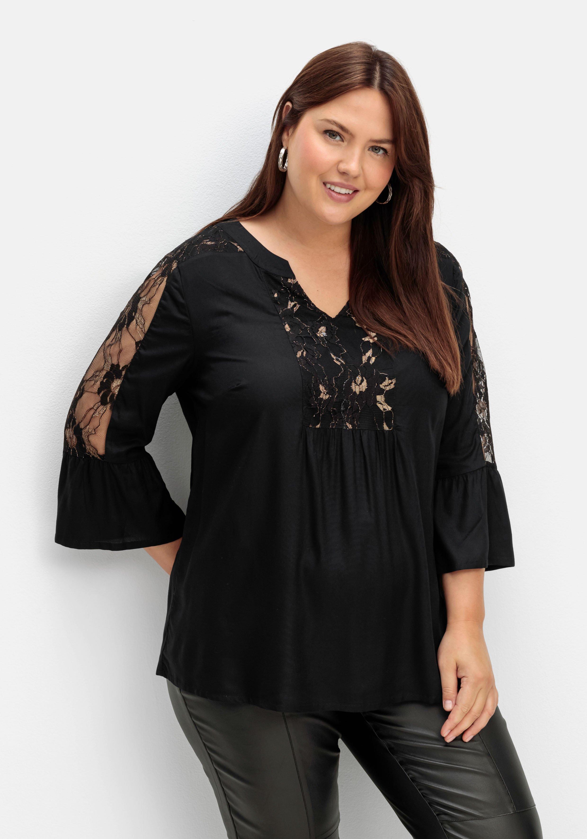 Elegante Tunika mit floralen Spitzeneinsätzen