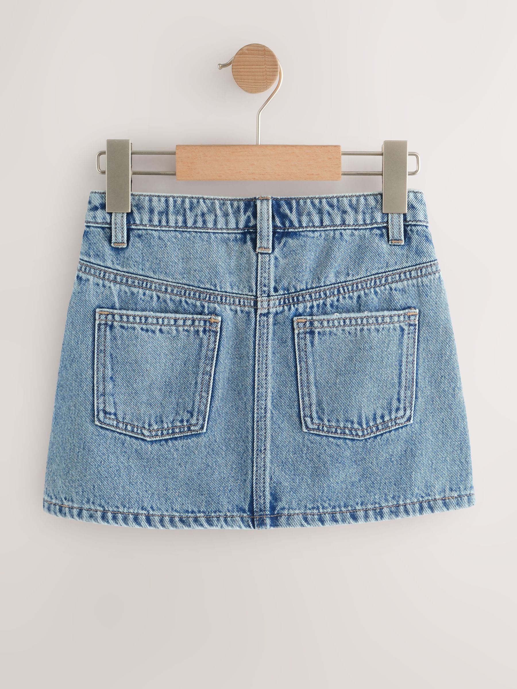 Normaal blauw - Sequin Embroidered Denim Skirt (3-16yrs)