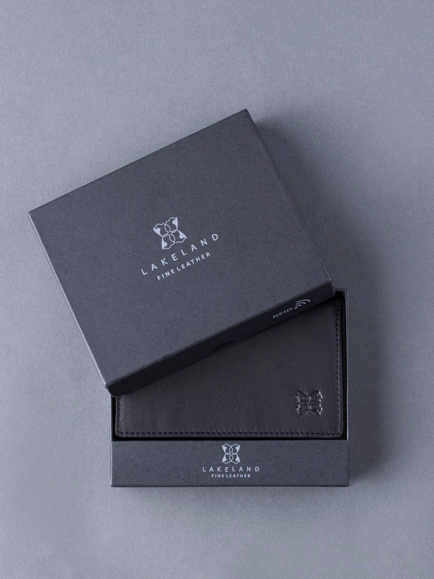 Zwart - Lakeland Leather Bowston portemonnee met opvouwbaar ontwerp