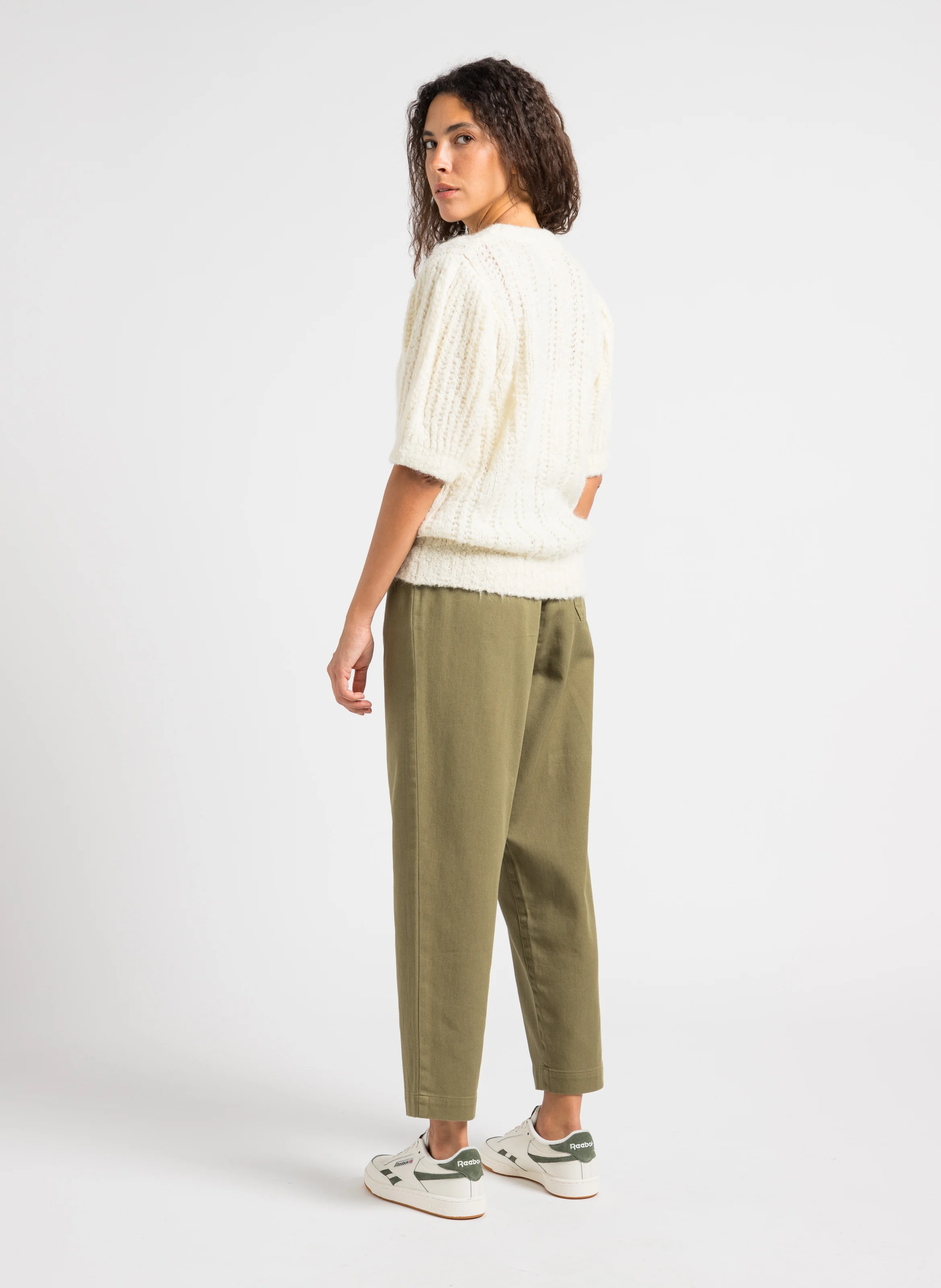 ABOU - Pull col rond en laine mélangée| Beige