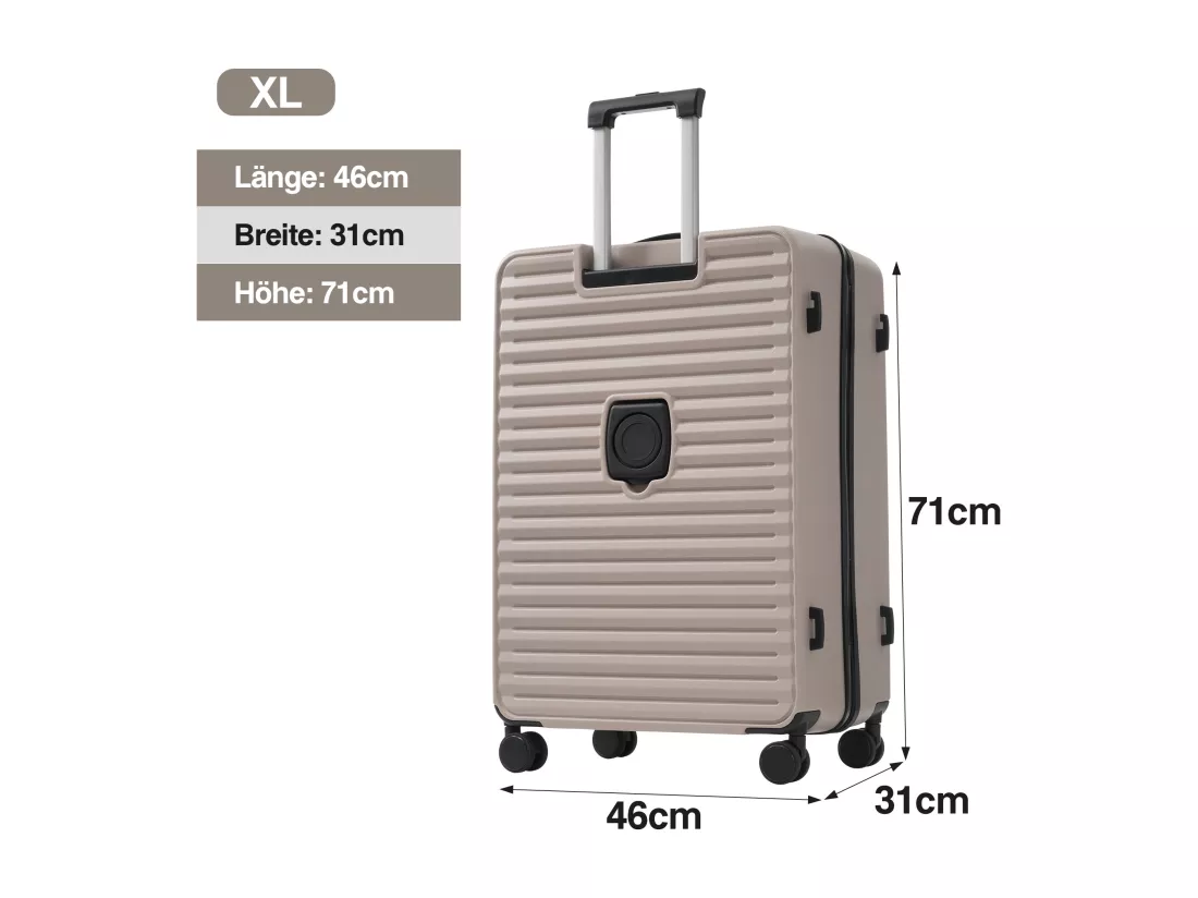 Bagage à main de 3 pièces 20&24&28 pouces– Front-Öffnungs-Design - ABS-Material - Serrure TSA - 360°Rollen-brun