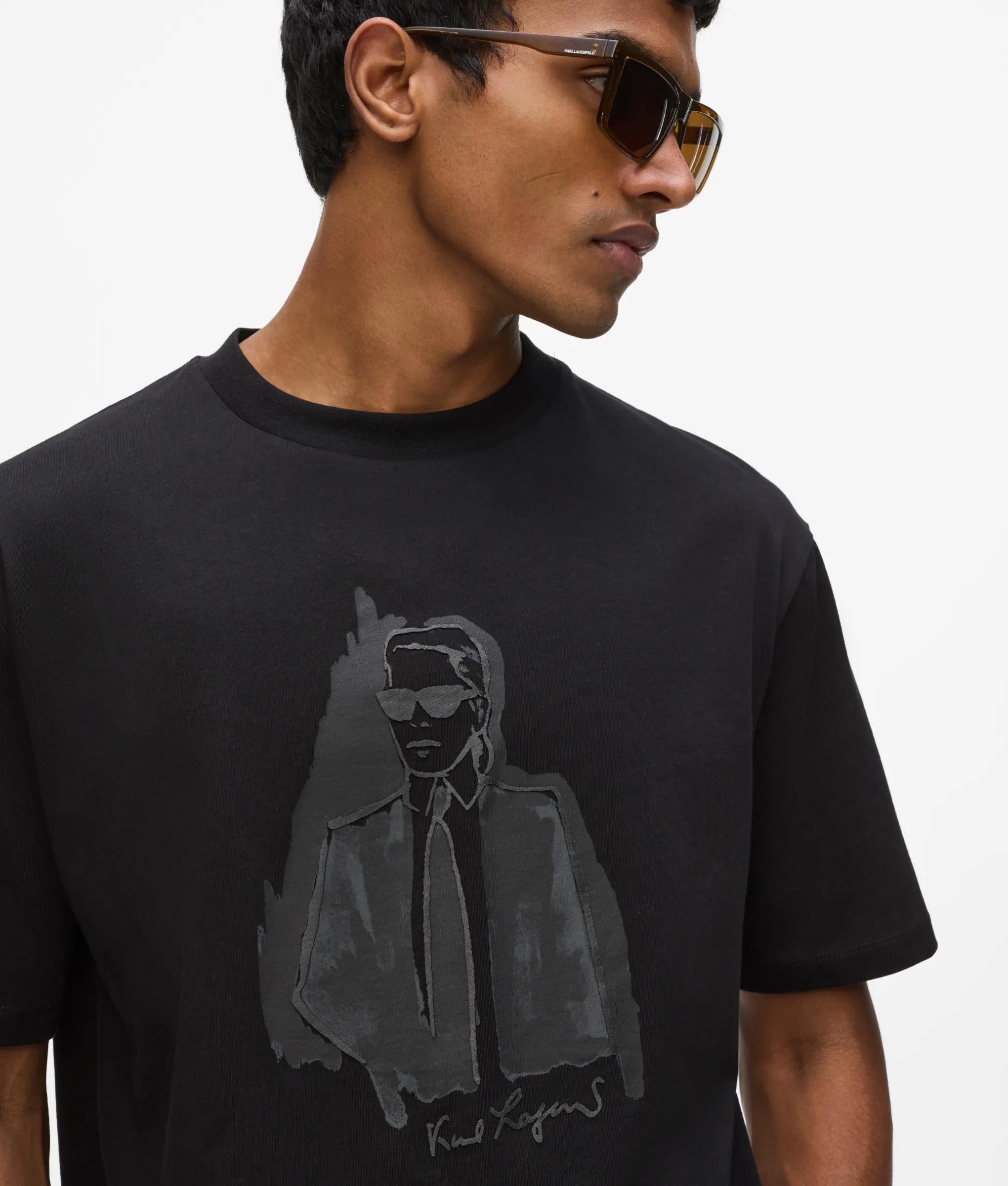 Monochroom Karl print T-shirt