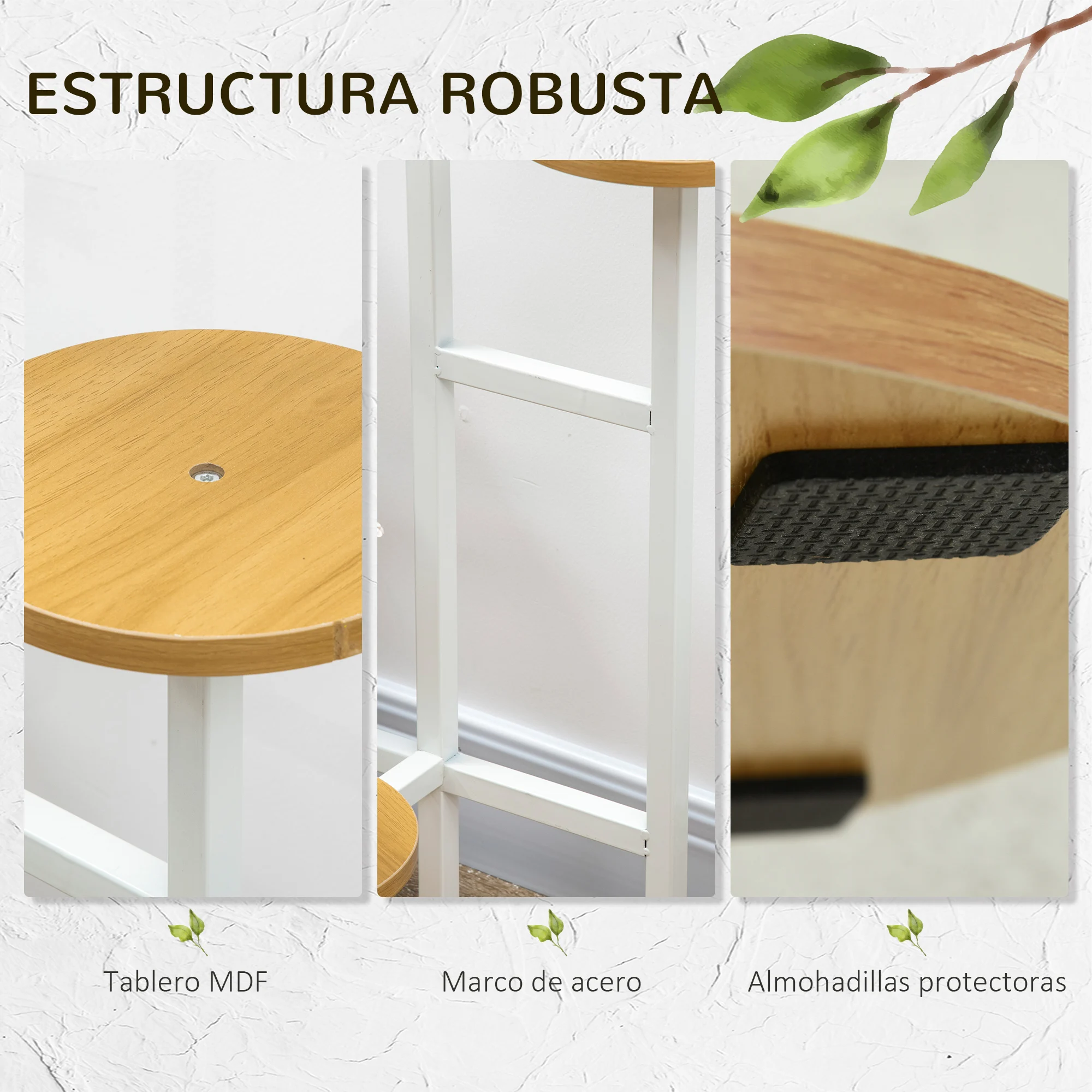 Suporte para plantas Outsunny de 4 níveis, suporte para vasos de flores, suporte para plantas com estrutura de aço para sala de estar, quarto, pátio, jardim, varanda, 40x40x95,5 cm, natural
