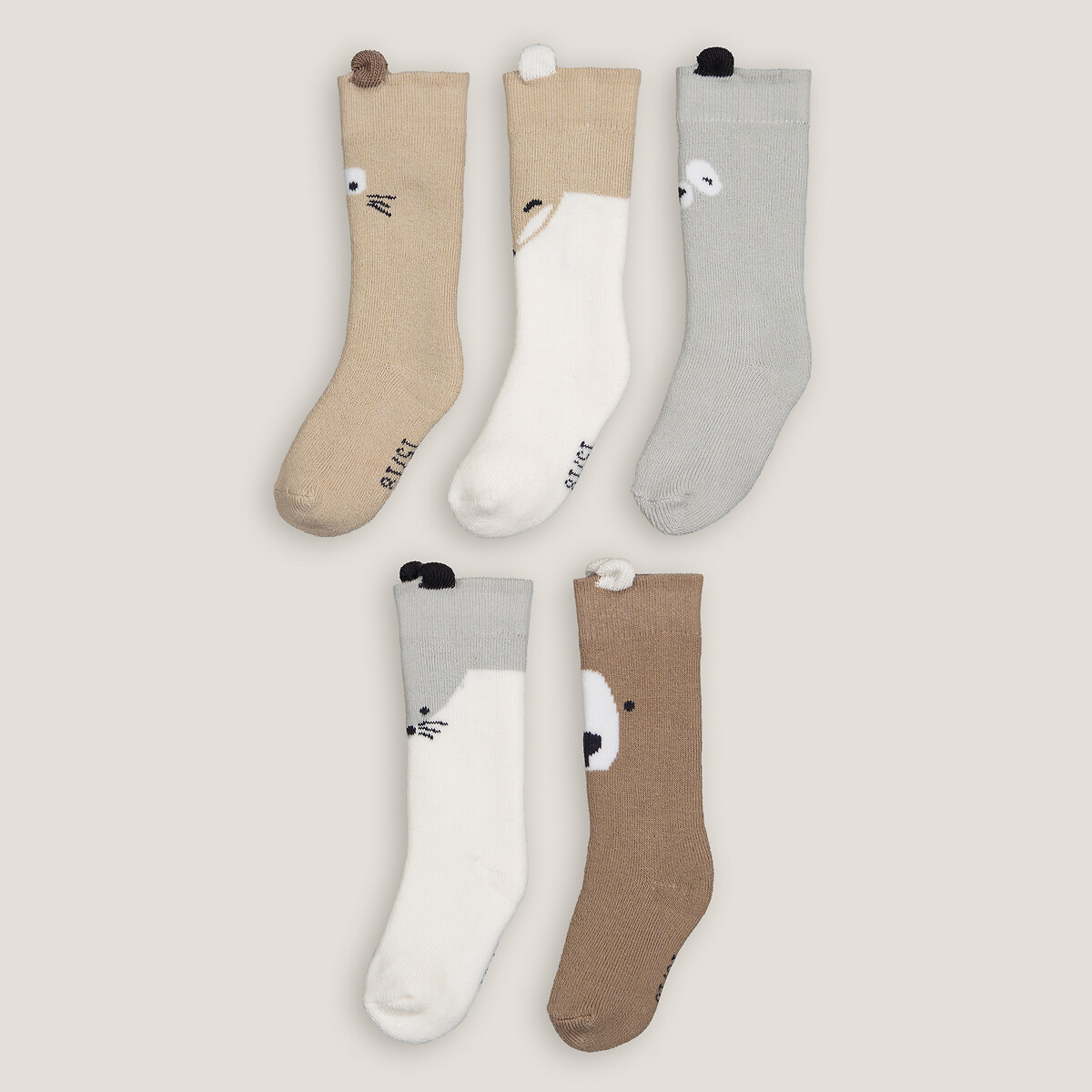 COLEÇÃO LA REDOUTE<br>Conjunto de 5 pares de meias com estampa animal