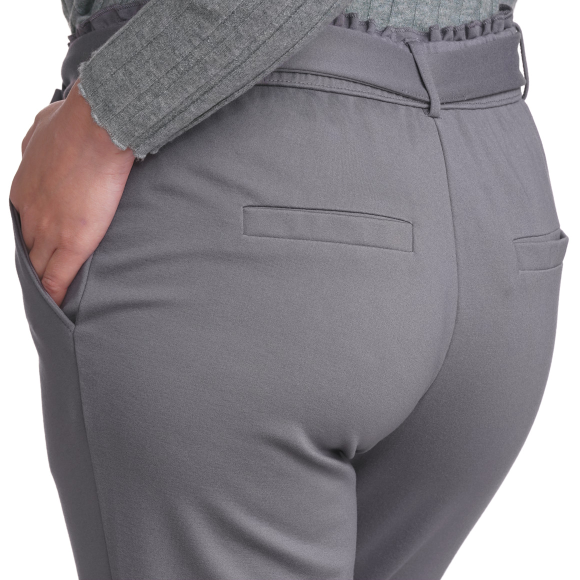Gina Damen Jogpants mit Bindeband grau