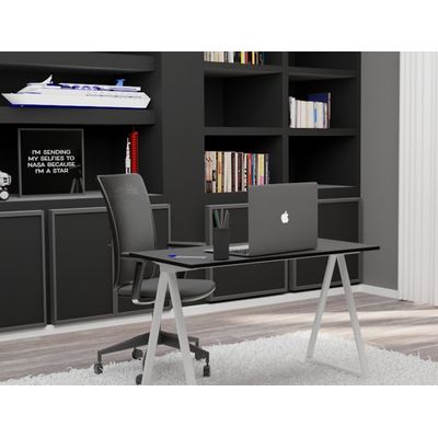 EasyHome - Bureau télétravail LV9 110 cm - blanc/noir