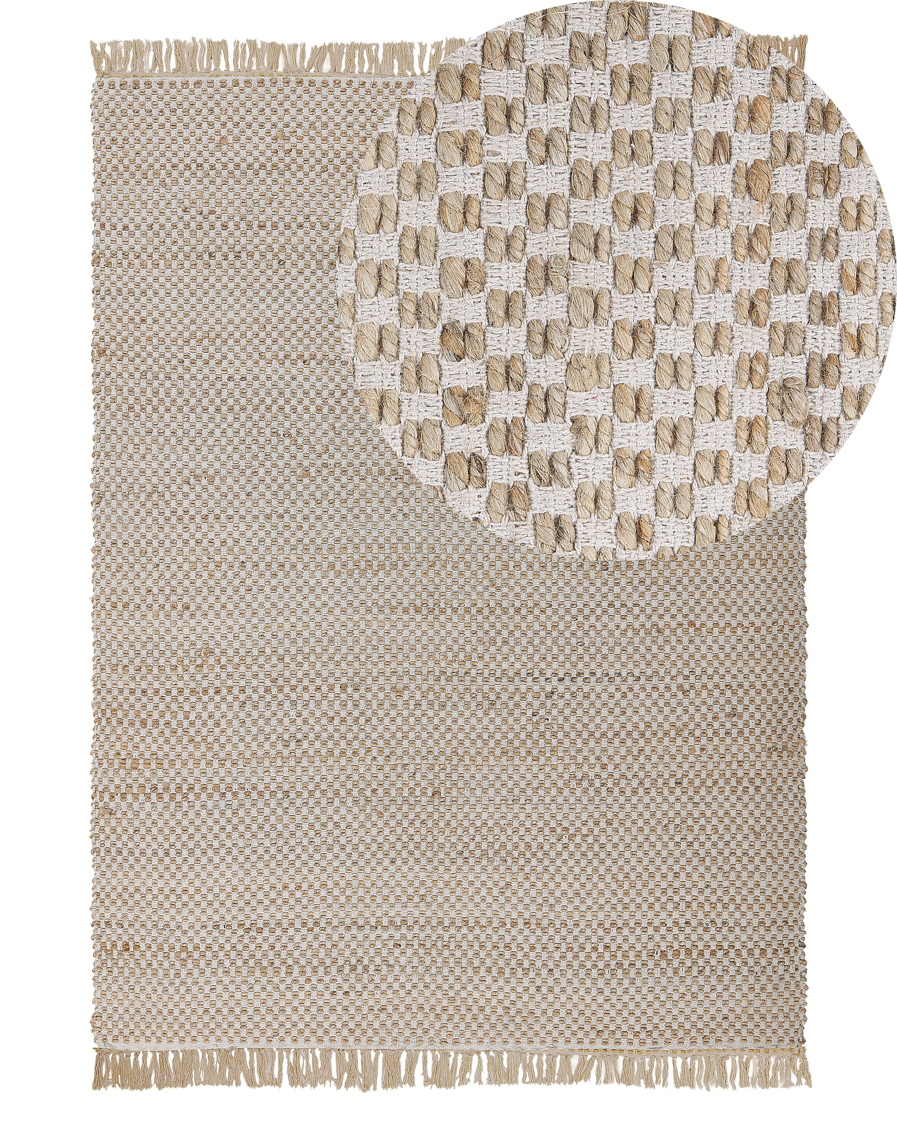 Vloerkleed ZERDALI Beige 140 x 200 cm Jute