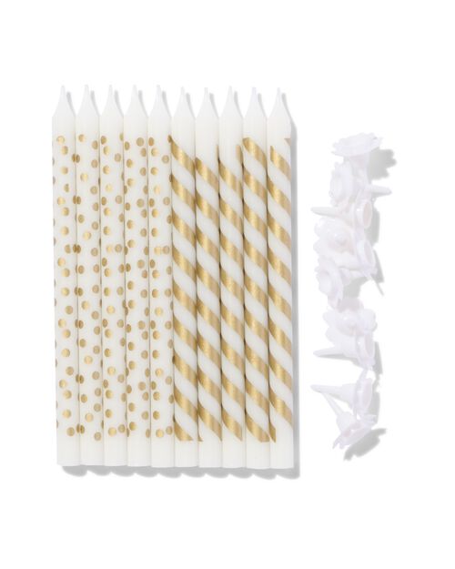 bougies de gâteau dorées lot de 10