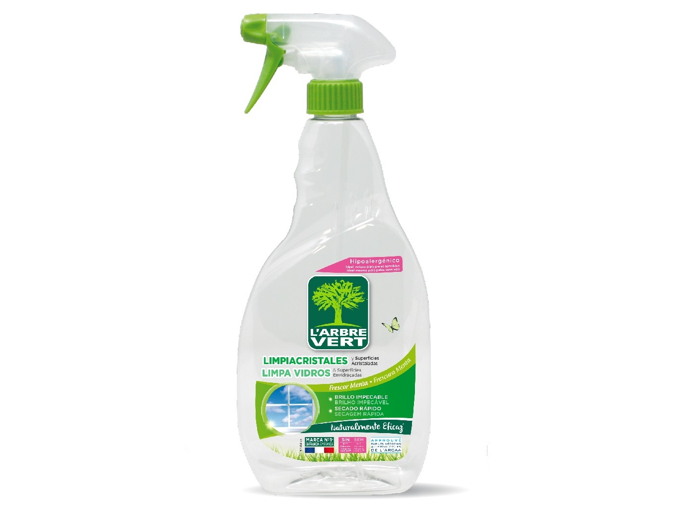 LIMPA VIDROS ECOLÓGICO SPRAY L ARBRE VERT 740ML