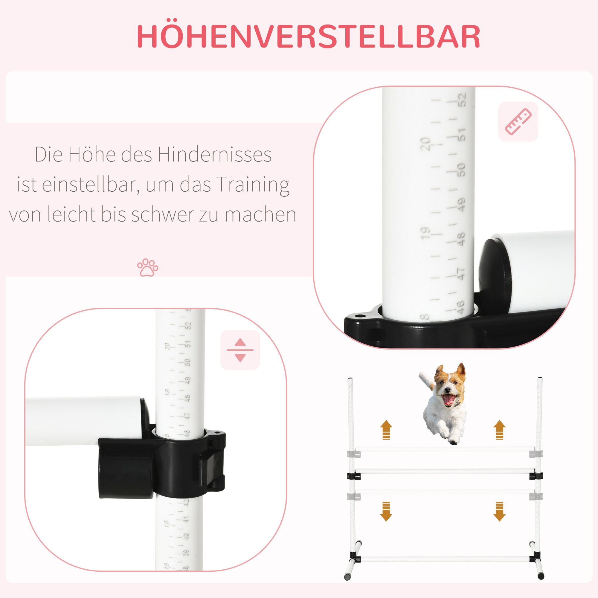 PawHut Agility Hürdenset als 4er Set weiß