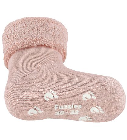 Fuzzies GåStrømper m. AntiskRød - Pudder