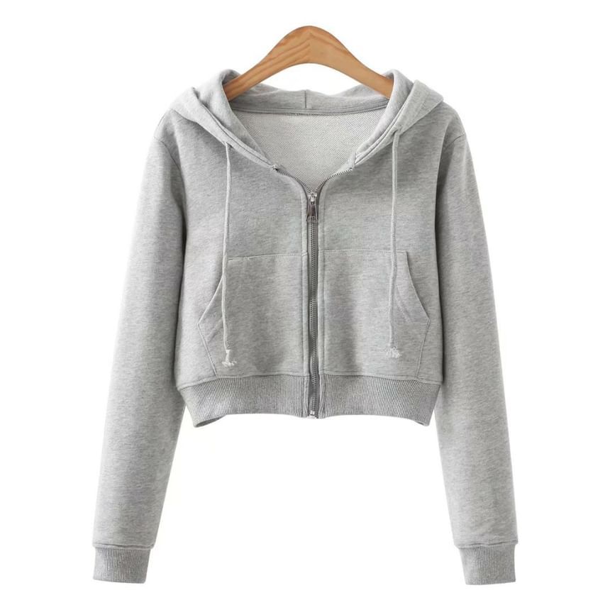 Bazer - Effen cropped hoodie met rits