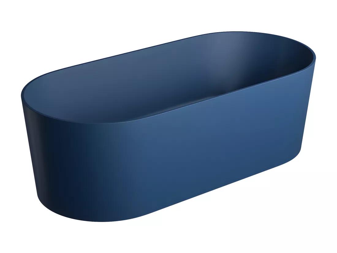 baignoire îlot OMNIRES OVO M+ 160X75 CM couleur : bleu finition : matbonde et siphon inclus