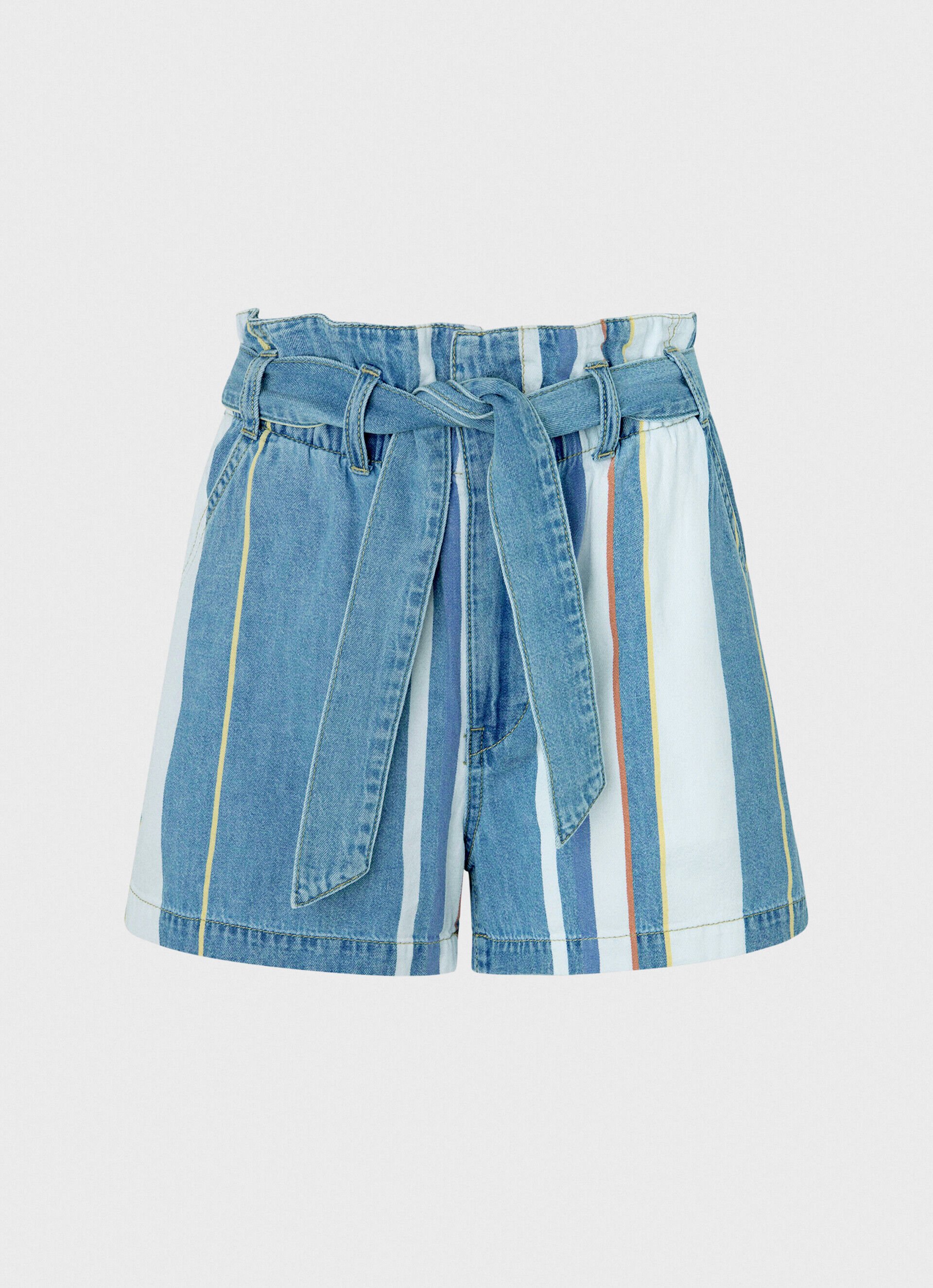 Shorts jeans listrados - jeans