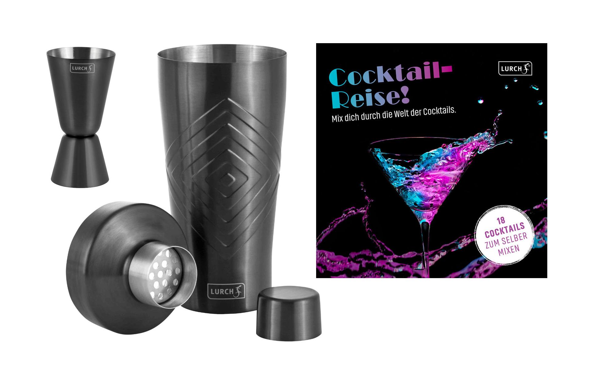 Cocktail-Set & Rezeptbuch 3-teilig, 0.6 l, Smoke Gray/GreyCocktail Shaker
