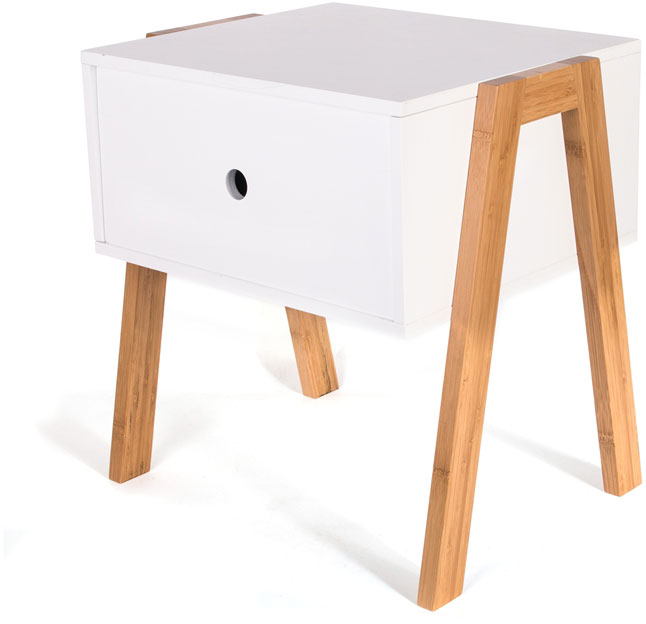 3S. x Home Table de Chevet Empilable Blanc ICHIGO