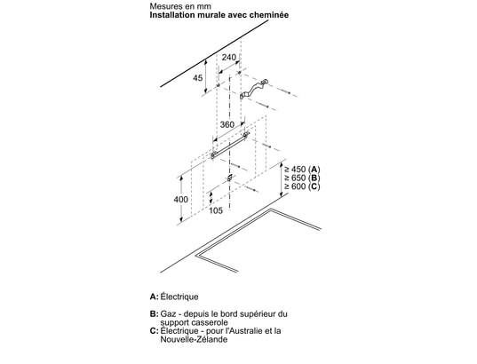 SIEMENS - Hotte decorative murale LC81KAN60, IQ500, 80 cm, 915 m3/h, 4 vitesses