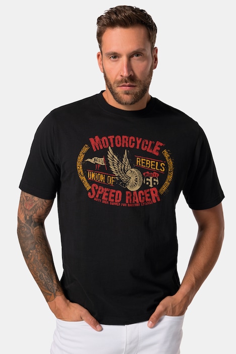 T-Shirt, Halbarm, Brustprint, bis 8 XL
