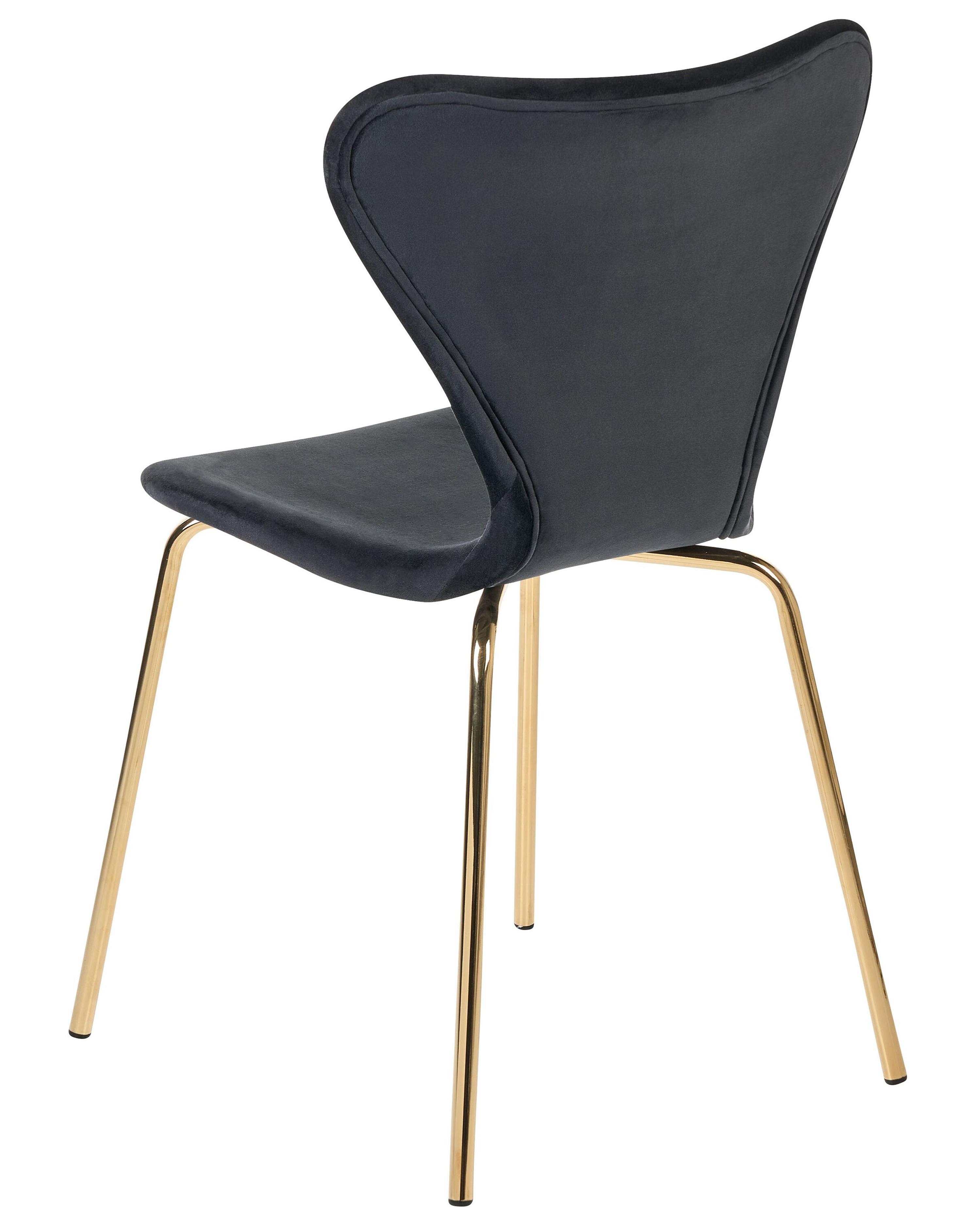 Set van 2 eetkamerstoelen BOONVILLE Fluweel Zwart