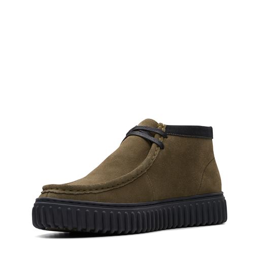 Clarks Torhill Hi Sko, Dark Olive Suede, 43