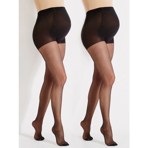 Vertbaudet Lote de 2 Collants Especial Pré-Mamã Preto 1