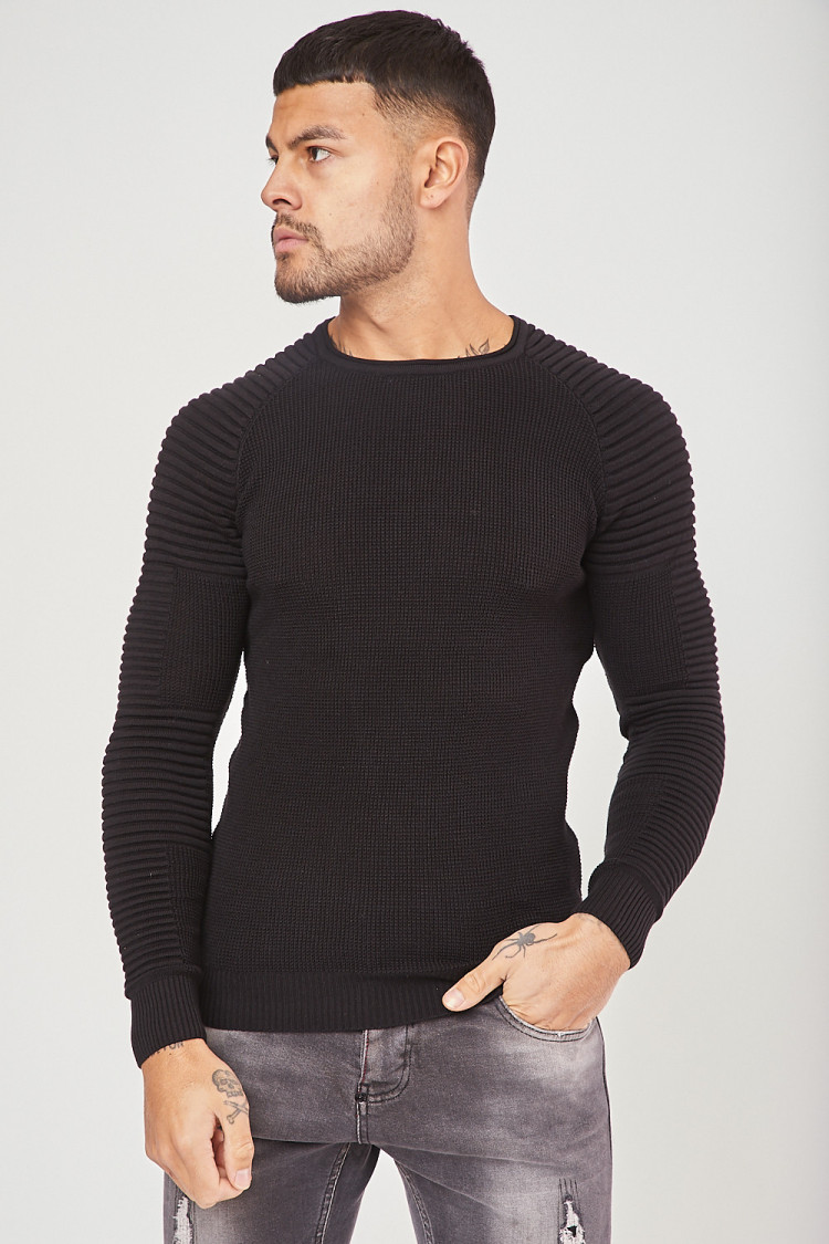 Pull fine maille noir