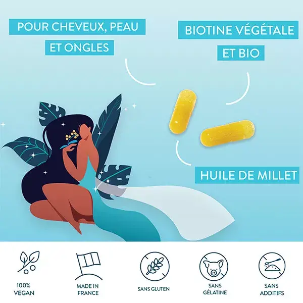 Nutri&Co Complexe Cheveux Kératine & Biotine Ongles et Cheveux 60 gélules
