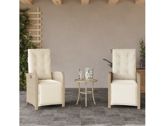 VIDAXL - Chaises inclinables de jardin lot de 2 avec repose-pied roti...