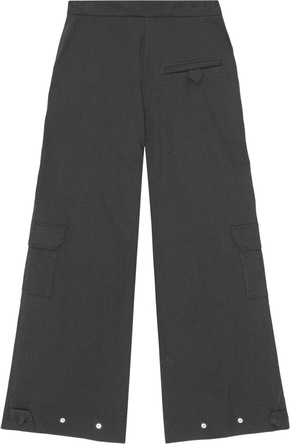 Ganni Solid Twill Suiting Cargo Pants Black