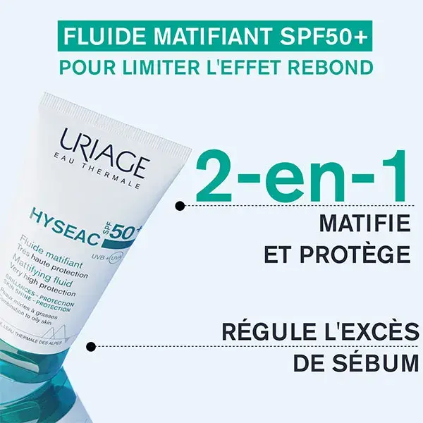 Fluido Matificante Uriage Hyséac FPS 50+ 50ml