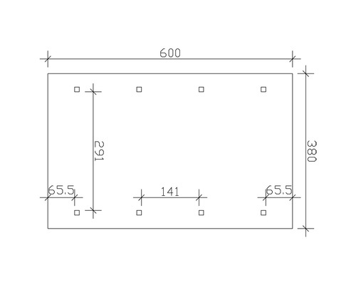 Enkele carport SKAN HOLZ Wallgau inclusief zwarte shingles en H-paalankers 380 x 600 cm geïmpregneerd