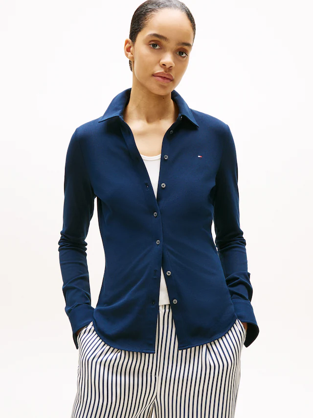 Tommy Hilfiger Poloshirt »1985 SLIM PIQUE BTN DOWN LS«