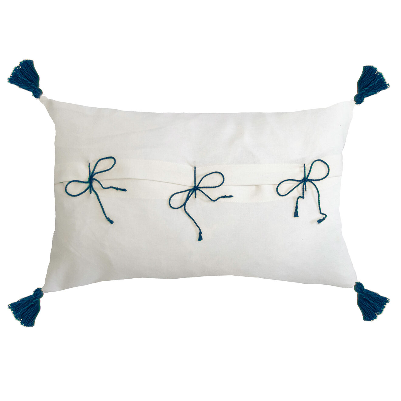 Febronie Housse de coussin Matisse brodée bleu nuit - 50x30 cm