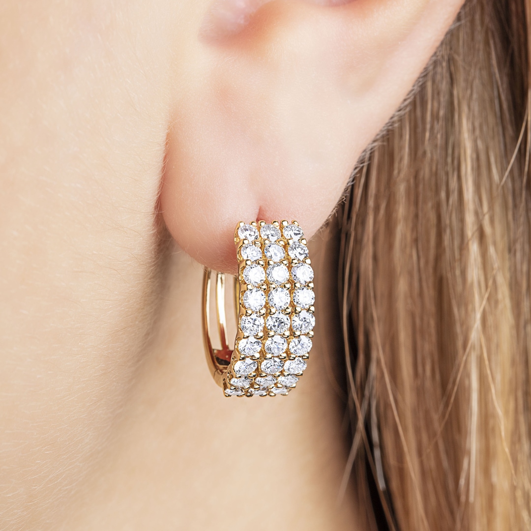 2.00 Karat Diamant-Kreolen 750/18 K Gelbgold Ø 17mm