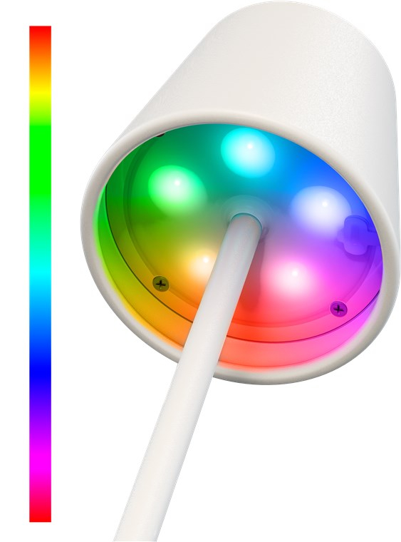 LED Akku Tischleuchte Home Deko Nachttisch Lampe Kabellose Beleuchtung mit Touch Steuerung IP44 (73928) - Weiss / Bunt