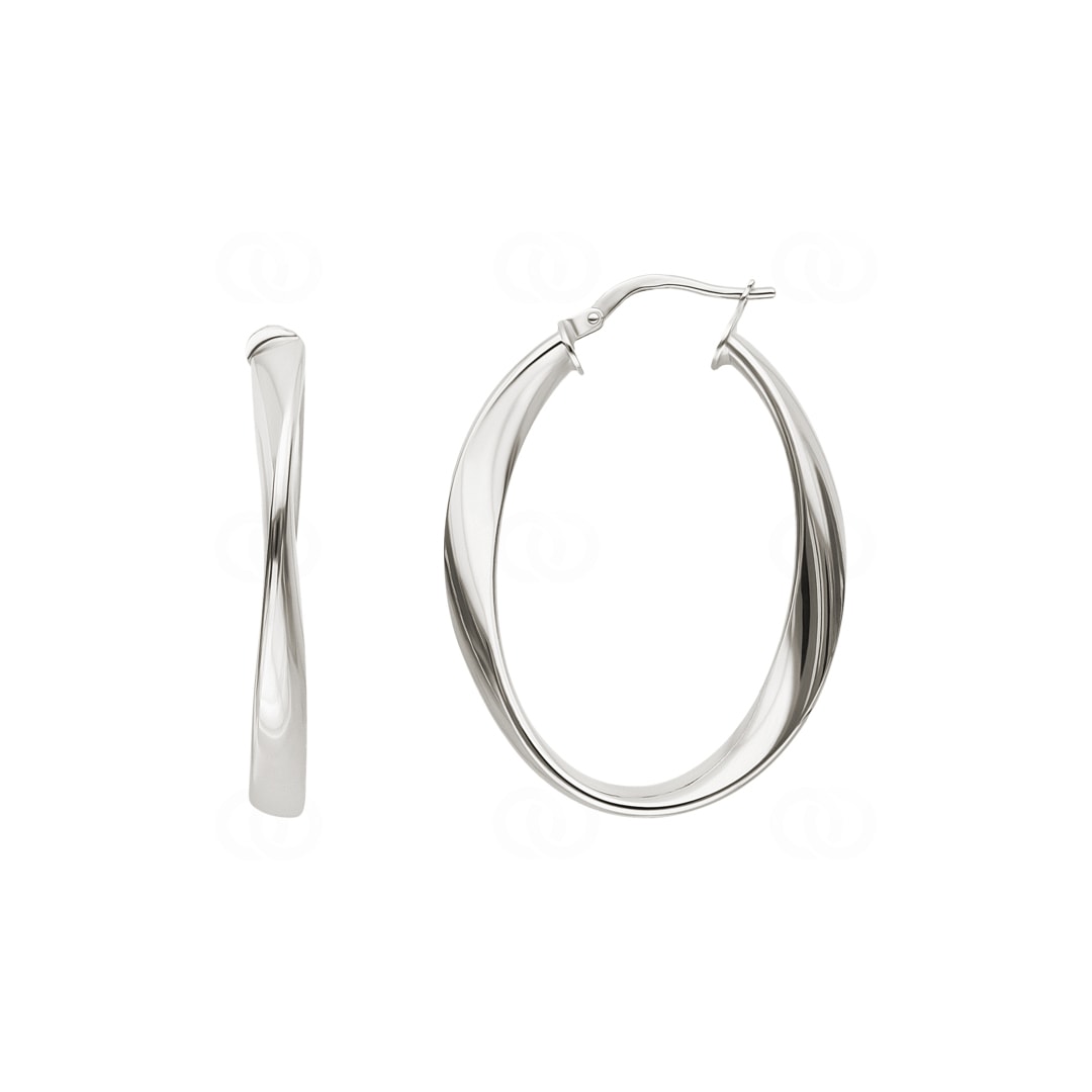 Kreolen 750/18 K Weissgold Fantasie 26 x 33mm