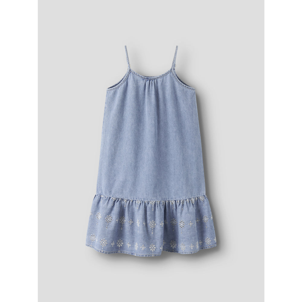 Køb Name It Light Blue Denim Anglaise Nkfhaven Dnm Anglaise Kjole 1026-Ov H