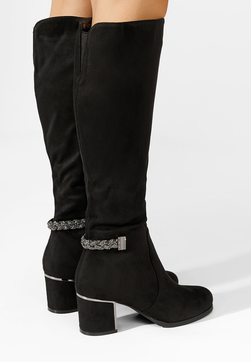 Bottes élégantes femme à talon noires Sandra