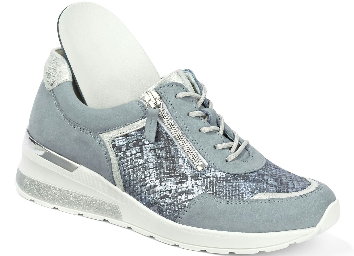 Waldläufer Schnürschuh aus interessantem Materialmix