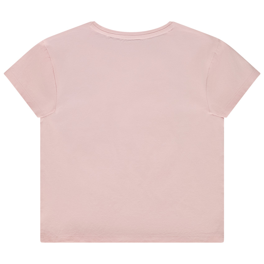 T-shirt manches courtes avec patchs brodés pour fille