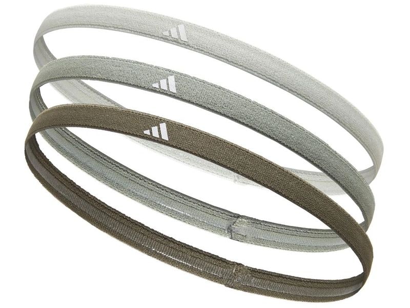 adidas Hairbands Hellgrau/Grau/Olivgrün Packung mit 3 Haarbändern