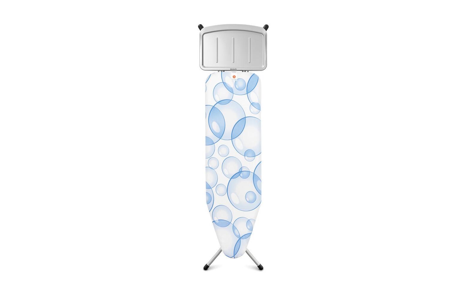 Bügeltisch mit Dampfstationsablage Bubbles<br>Bügelbrett B, 124 cm x 38 cm