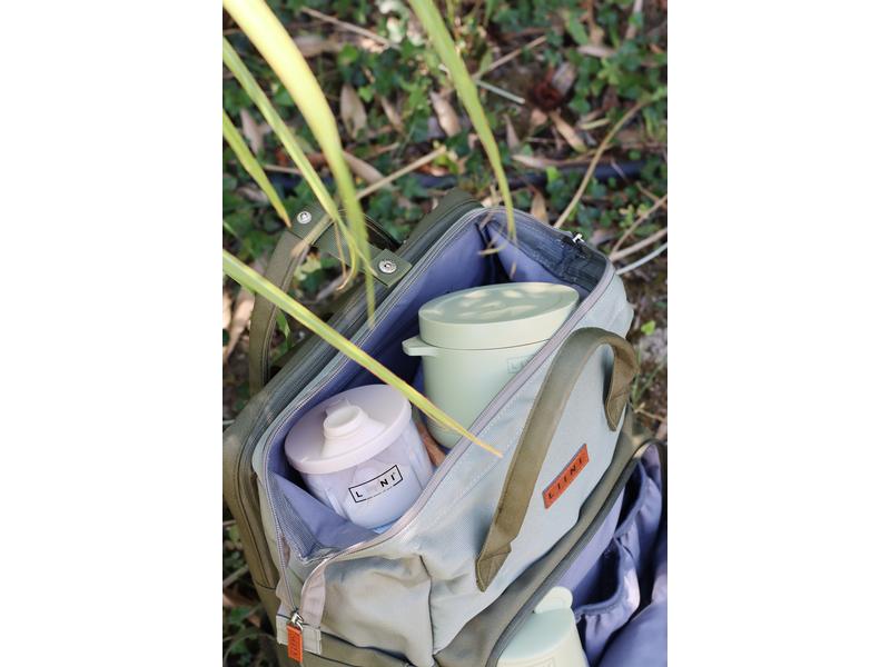 LIINI Wickelrucksack rPET Olive Wickelrucksack mit wasserabweisender Wickelunterlage für unterwegs