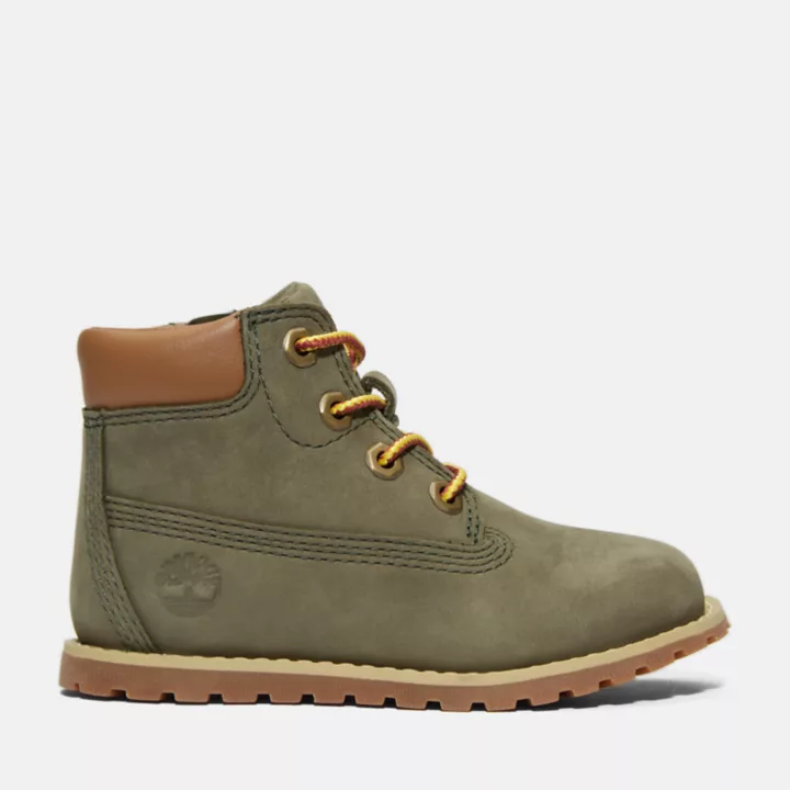 Bota infantil Pokey Pine de 15 cm na cor verde escura