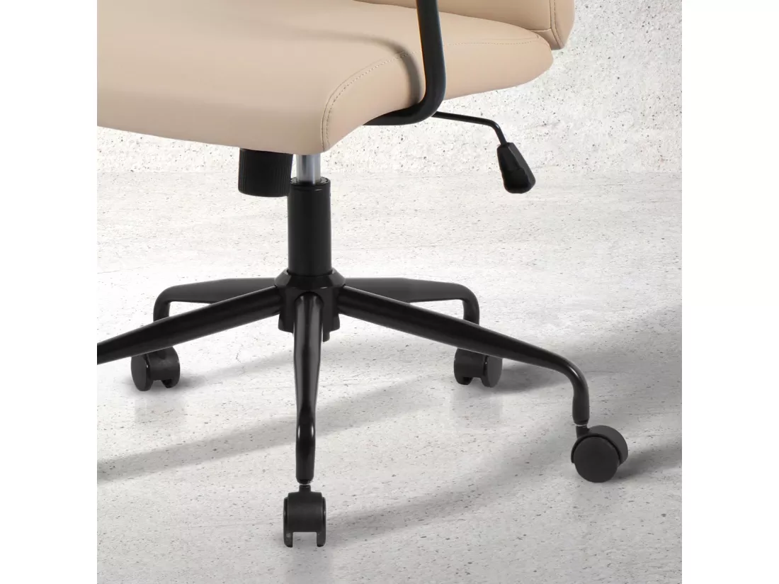 Chaise de bureau H91-99cm x L64cm x P70cm - beige - Oli