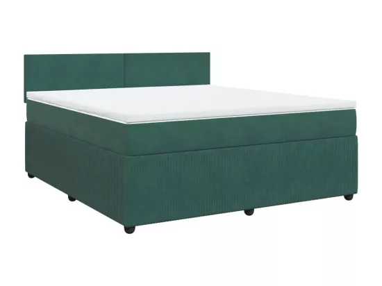 Sommier à lattes de lit et matelas Vert foncé 180x200cm Velours