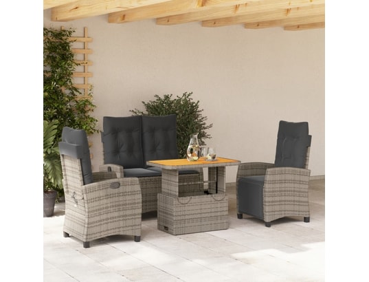 LES TENDANCES - Salon extérieur Salon de jardin-gris-4 places-57x66x93-451727