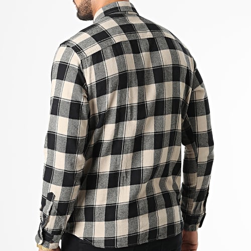 Chemise Manches Longues A Carreaux Plain Autumn Buffalo Beige Noir