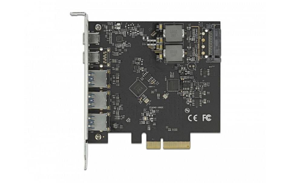 PCI-Express-Karte USB 3.1 Gen2 - 2x USB-C + 3x USB-APCIe-Schnittstellenkarte mit fünf USB-3.1-Anschlüssen (Typ-C und Typ-A)
